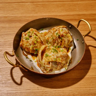 Блины из печи, мясо, моцарелла